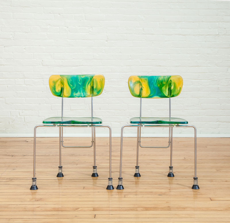 Appraisal: GAETANO PESCE FOR BERNINI ITALY PAIR OF BROADWAY SIDE CHAIRS