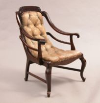 Appraisal: Silk Upholstered Ladies Chair Wooden ladies chair features a creamy