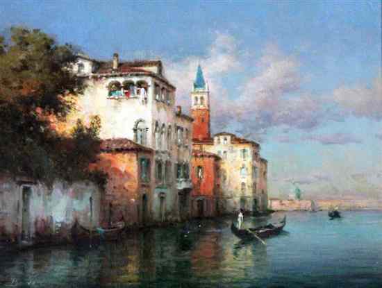 Appraisal: Bouvard oil on canvas A Venetian backwater signed Cooling Galleries