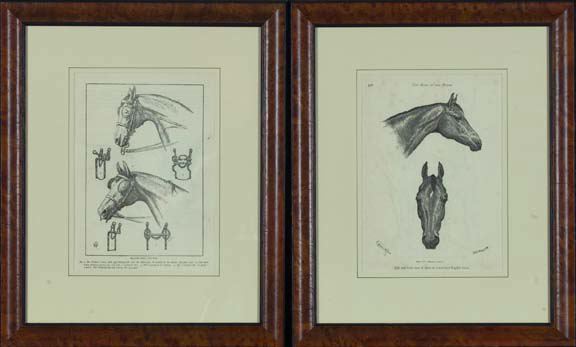 Appraisal: Pair of th Century British Equestrian Bookplate Engravings from The