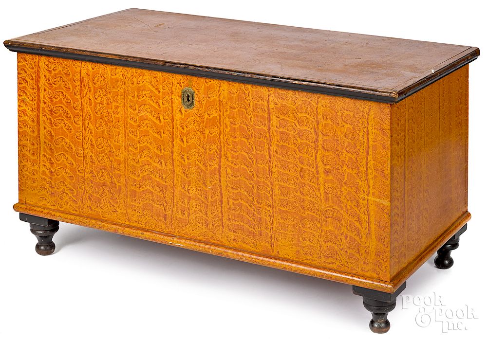 Appraisal: Lancaster County painted pine blanket chest Exclusive on Bidsquare Lancaster