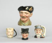 Appraisal: Set of Four Toby Mugs This lot includes Monty Don