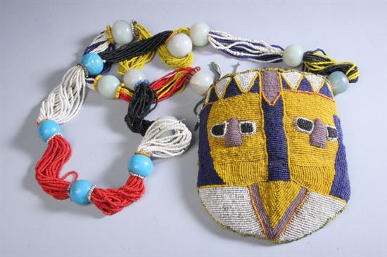 Appraisal: AFRICAN BEADED HEADFORM PURSE