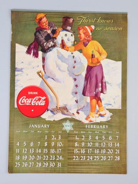 Appraisal: Coca-Cola Calendar Edge wear at upper left sides Strong colors