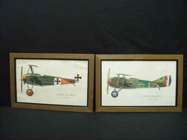 Appraisal: Pair of framed aviation prints Each depicts an older style