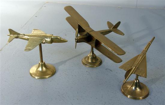 Appraisal: Brass model of a Harrier jump jet high model of