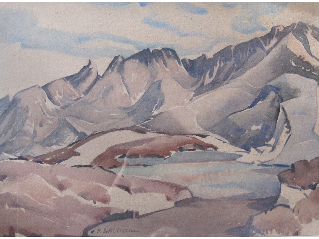 Appraisal: ROBERT SCOTT IRVINE RSW - Watercolour 'The Sleeping Warrior Arran'