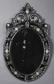 Appraisal: Venetian Style Oval Glass Mirror early th c w Venetian