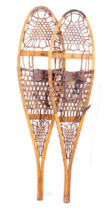 Appraisal: Tubbs Wallingford Vermont Wood Rawhide Snowshoes This is a pair