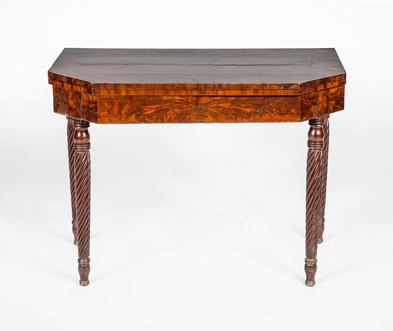 Appraisal: FEDERAL MAHOGANY FOLD-OVER GAMES TABLE x x in Estimate -