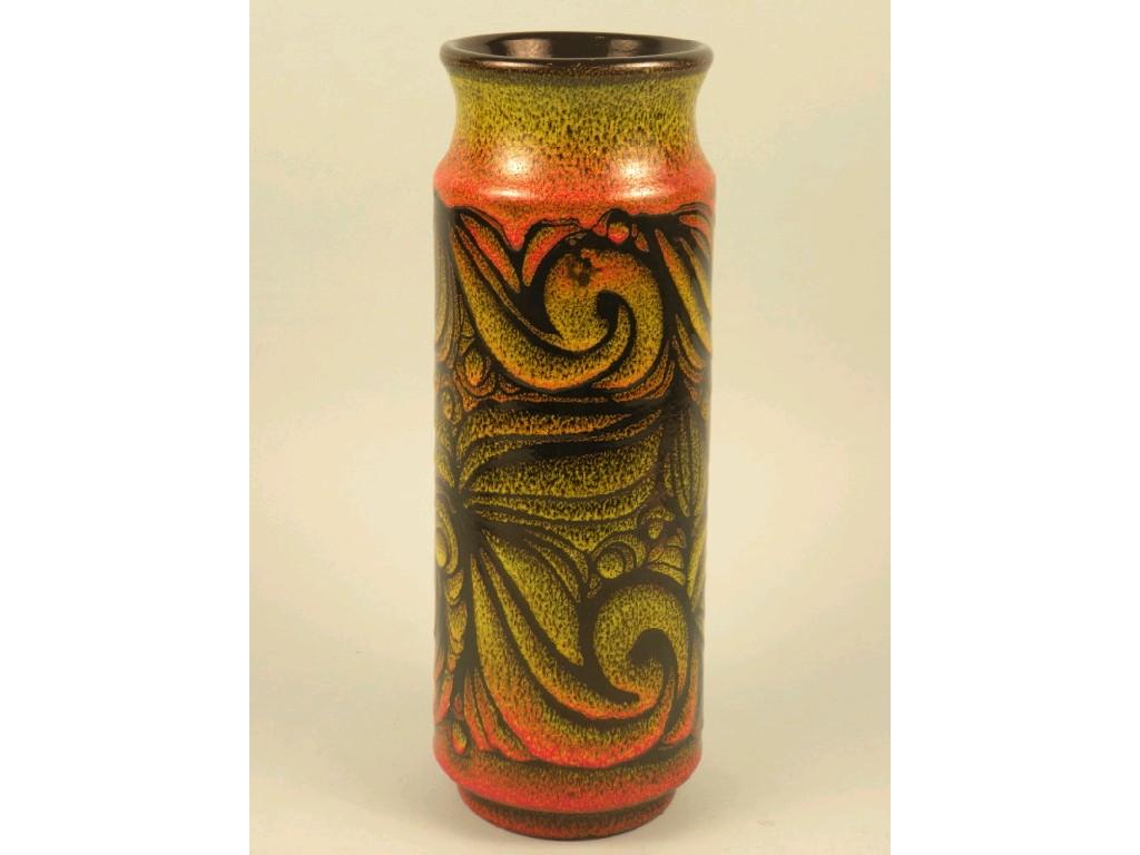 Appraisal: A Poole Pottery Aegean pattern vase with orange yellow and