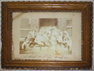 Appraisal: Goddard College Football cabinet photo Goddard College Football Plainfield VT