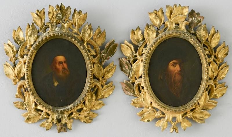 Appraisal: Two Grand Tour Old Master Artist Portraits Pair of Grand