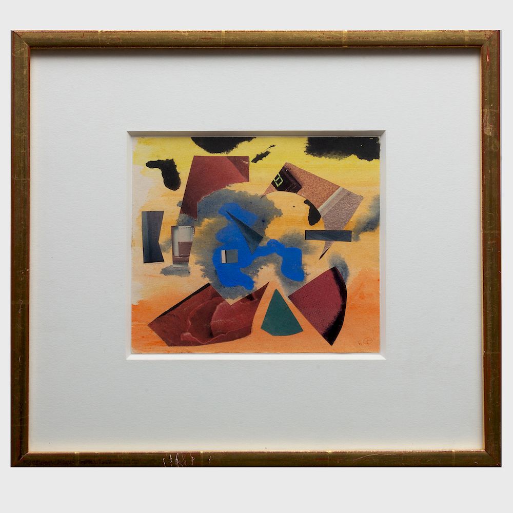 Appraisal: Werner Drewes - Untitled No Mixed media collage on paper