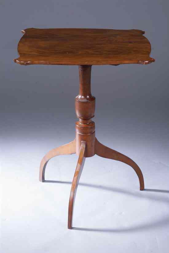 Appraisal: AMERICAN FEDERAL WALNUT TILT-TOP PEDESTAL-BASE SIDE TABLE late th century