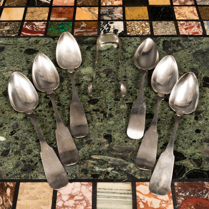 Appraisal: Set of Six John C Farr Philadelphia Silver Tablespoons and