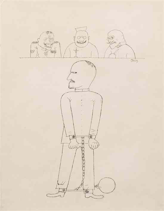 Appraisal: George Grosz German - Spartacus Before the Court of Justice