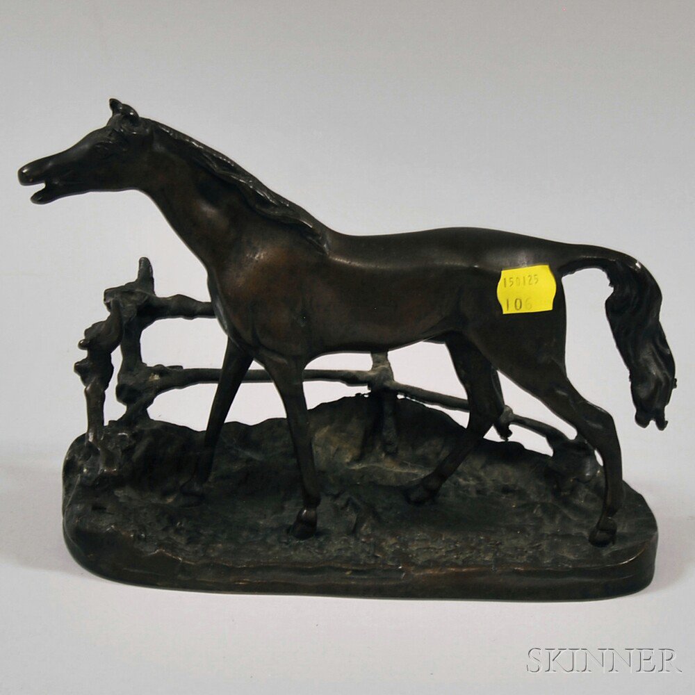 Appraisal: Bronze Sculpture of a Horse After P J Mene ht