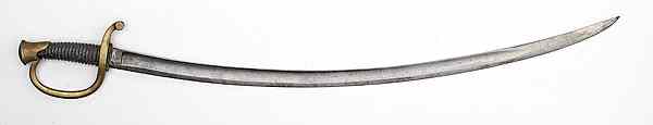 Appraisal: Model Artillery Sword curved blade with single fuller Marked at