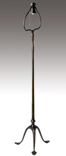 Appraisal: TIFFANY STUDIOS Bronze three-legged floor lamp base Fine original patina