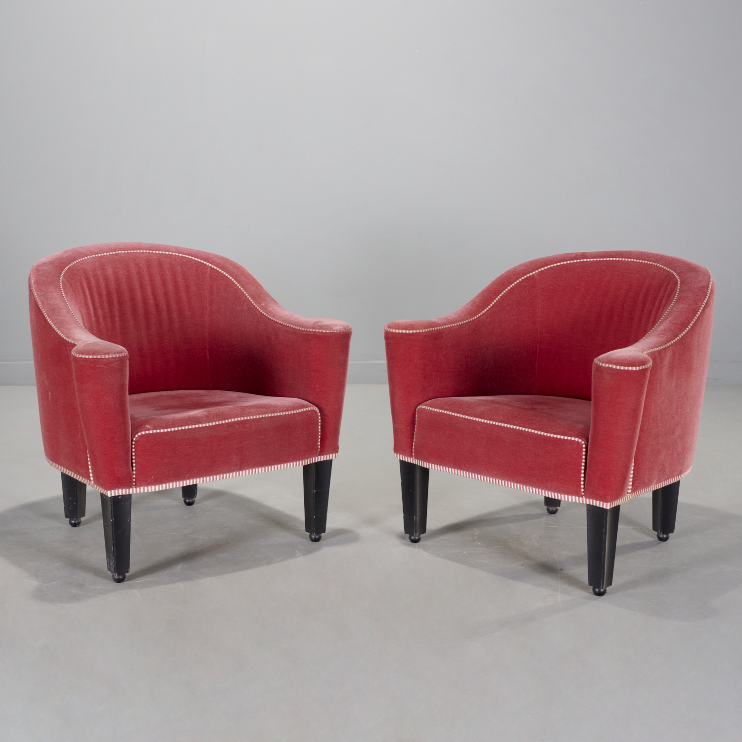 Appraisal: JOSEF HOFFMANN PAIR 'VILLA GALLIA' LOUNGE CHAIRS Designed late th