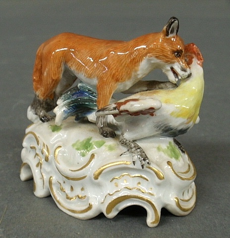 Appraisal: - Small Meissen porcelain figural group of a fox and