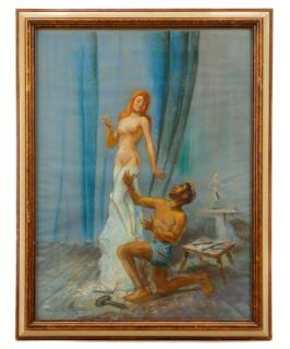 Appraisal: Edward M Stevenson Pygmalion Galatea Pastel Edward M Stephenson American