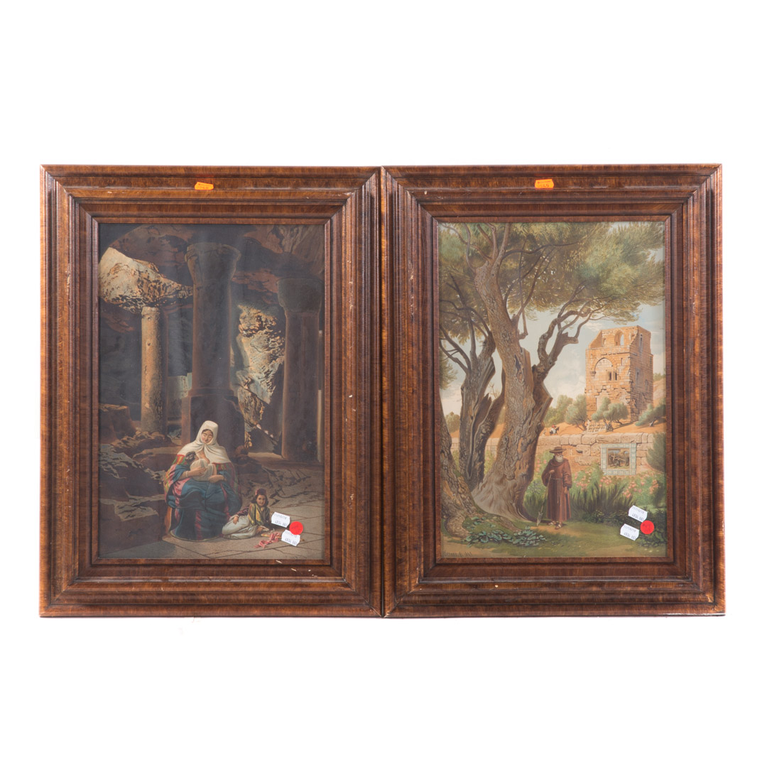 Appraisal: Pair of th century chromolithographs each framed