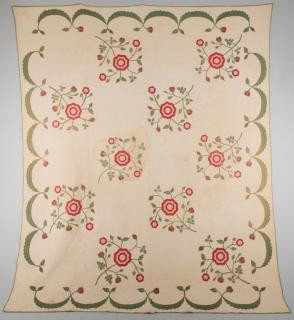 Appraisal: Southern Rose Quilt th c Mid to late th century