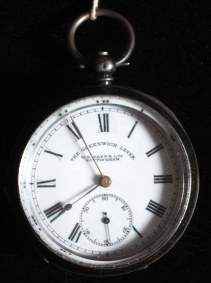 Appraisal: English silver open face pocket watchw e watts ltd nottingham