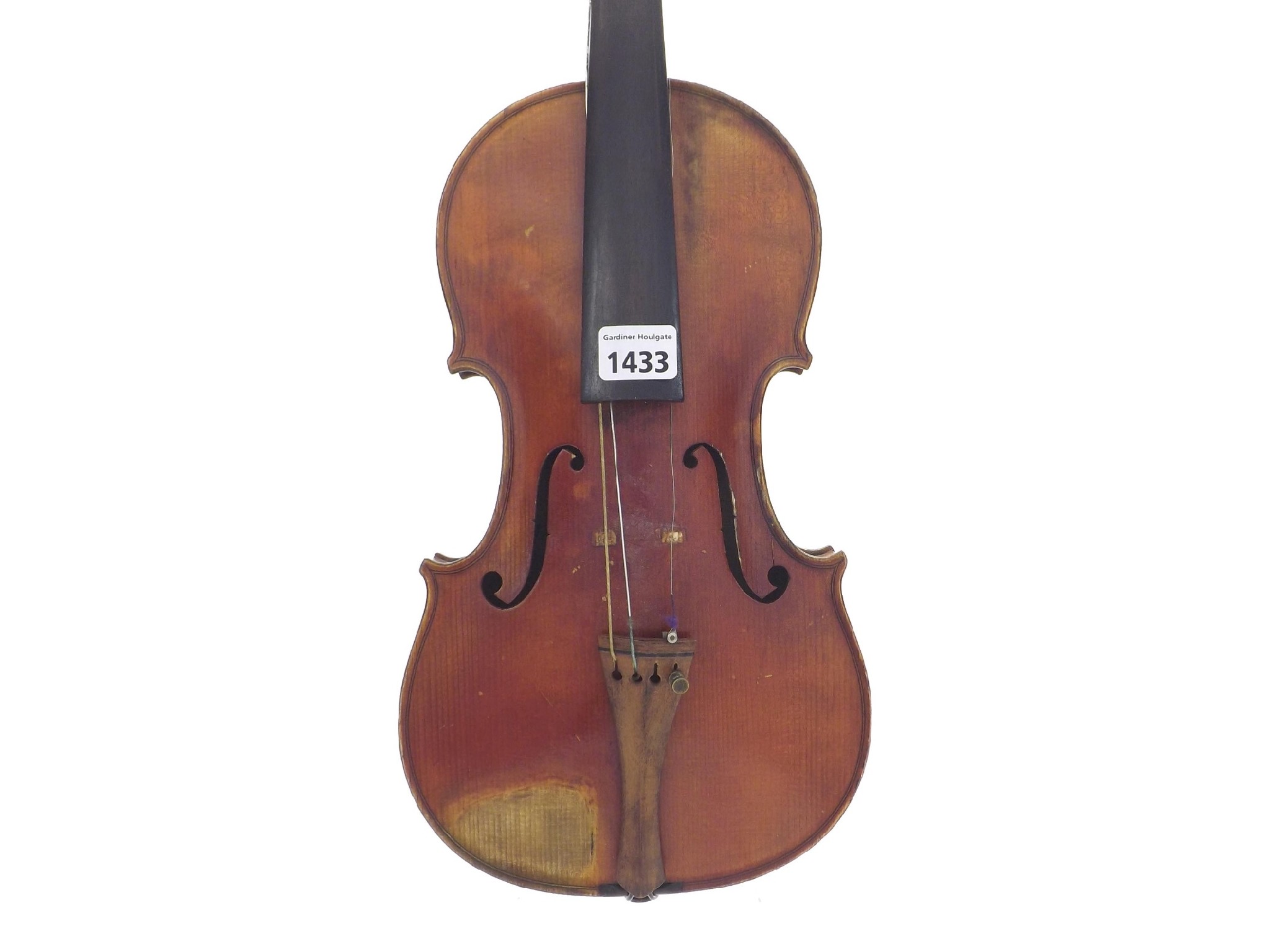 Appraisal: Violin labelled Copie d'apres J Guanerius cm