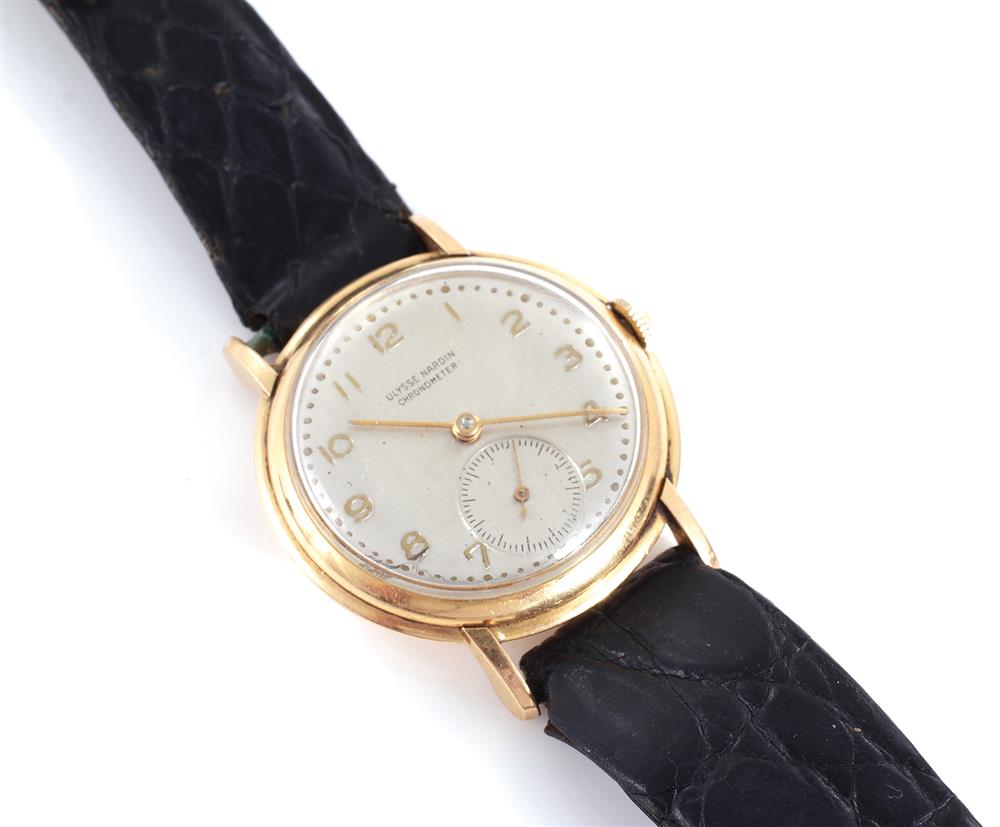 Appraisal: Vintage Ulysse Nardin gold chronometer -jewel Swiss movement with subsidiary