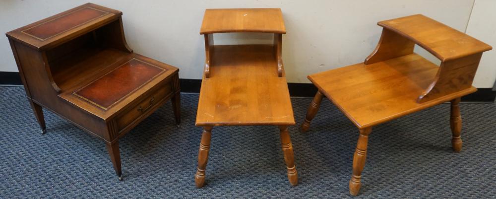 Appraisal: Three Assorted Step End Tables Including a pair of maple