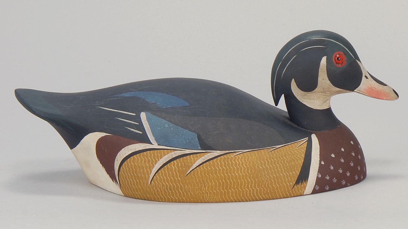 Appraisal: WOOD DUCK DRAKE DECOY By Ken Harris of Woodville New