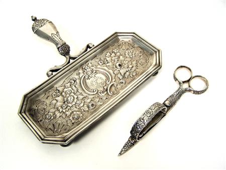 Appraisal: A George II snuffer tray Anthony Nelme circa London of