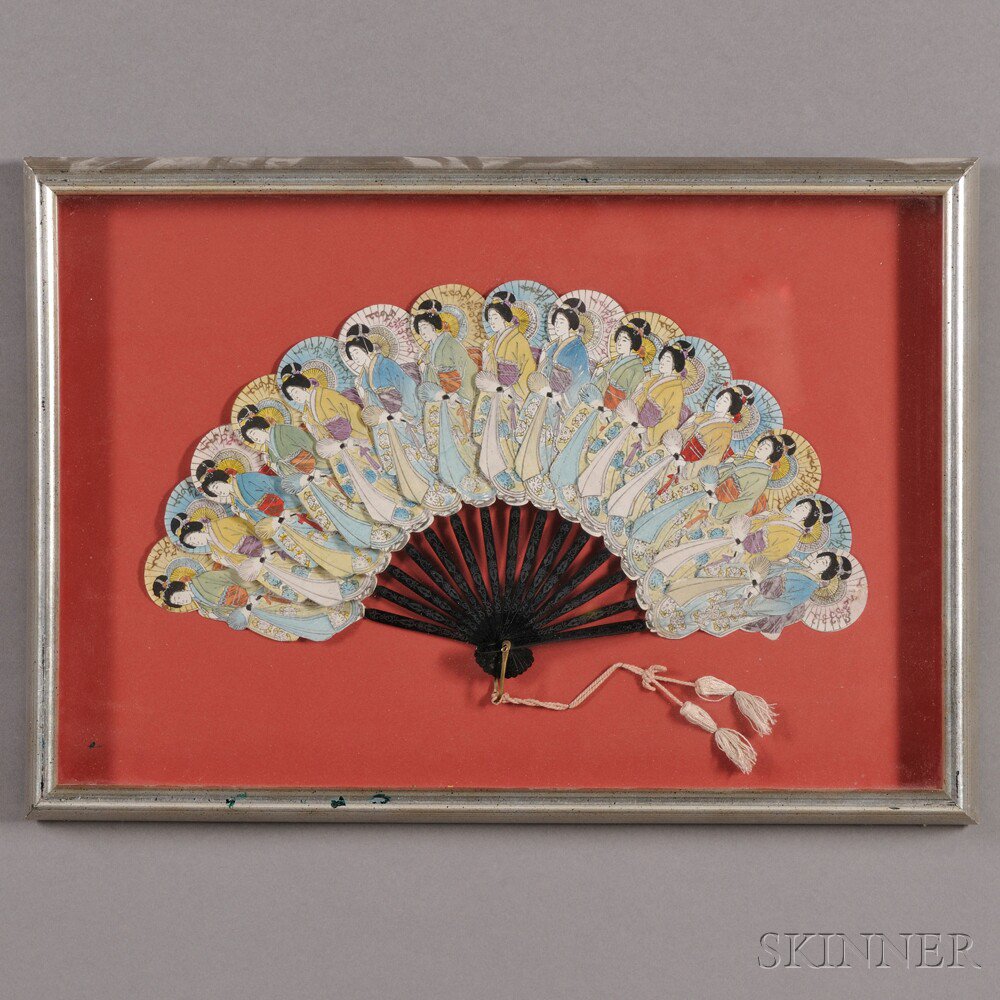 Appraisal: Jenny Lind Fan Japan th century each leaf in the