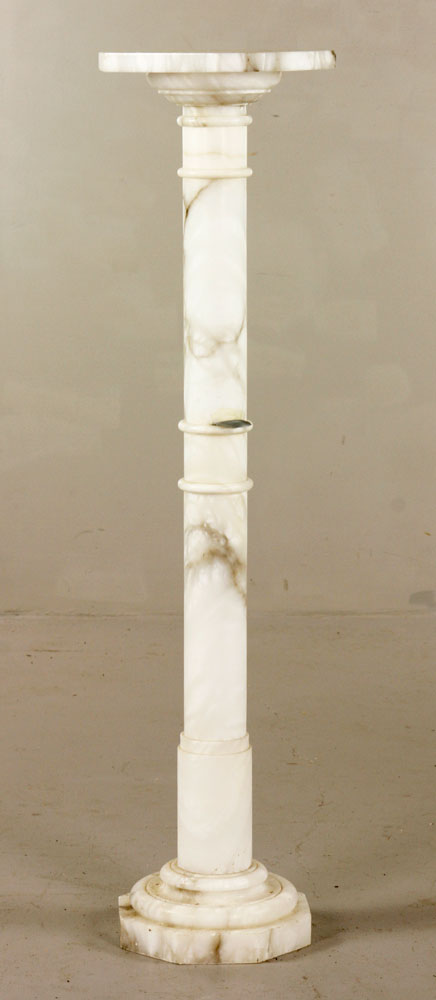 Appraisal: - Marble Pedestal Column form pedestal white marble h x