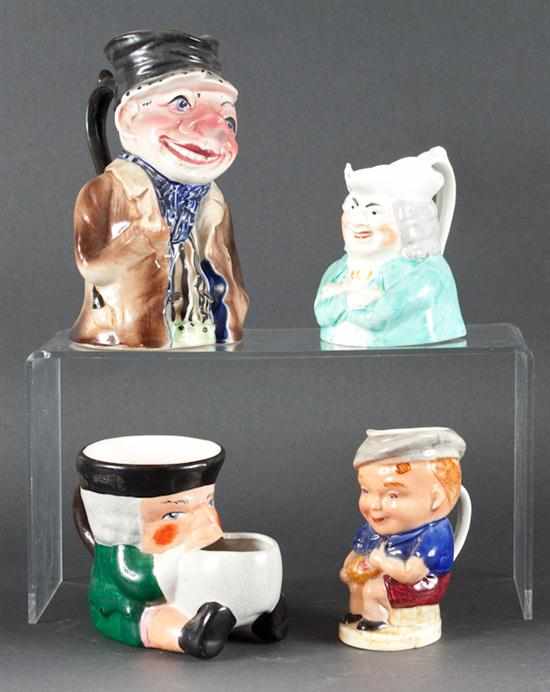 Appraisal: Four assorted English ceramic toby jugs Village Idiot - impressed