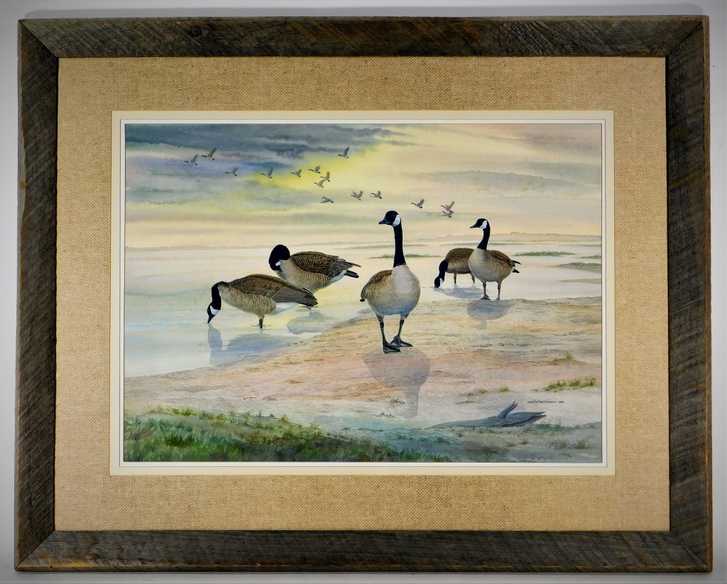 Appraisal: WARD E HERRMANN CANADIAN GEESE WC PAINTING New York -