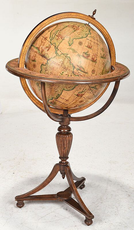 Appraisal: George III Style Terrestrial Library Globe th century printed globe