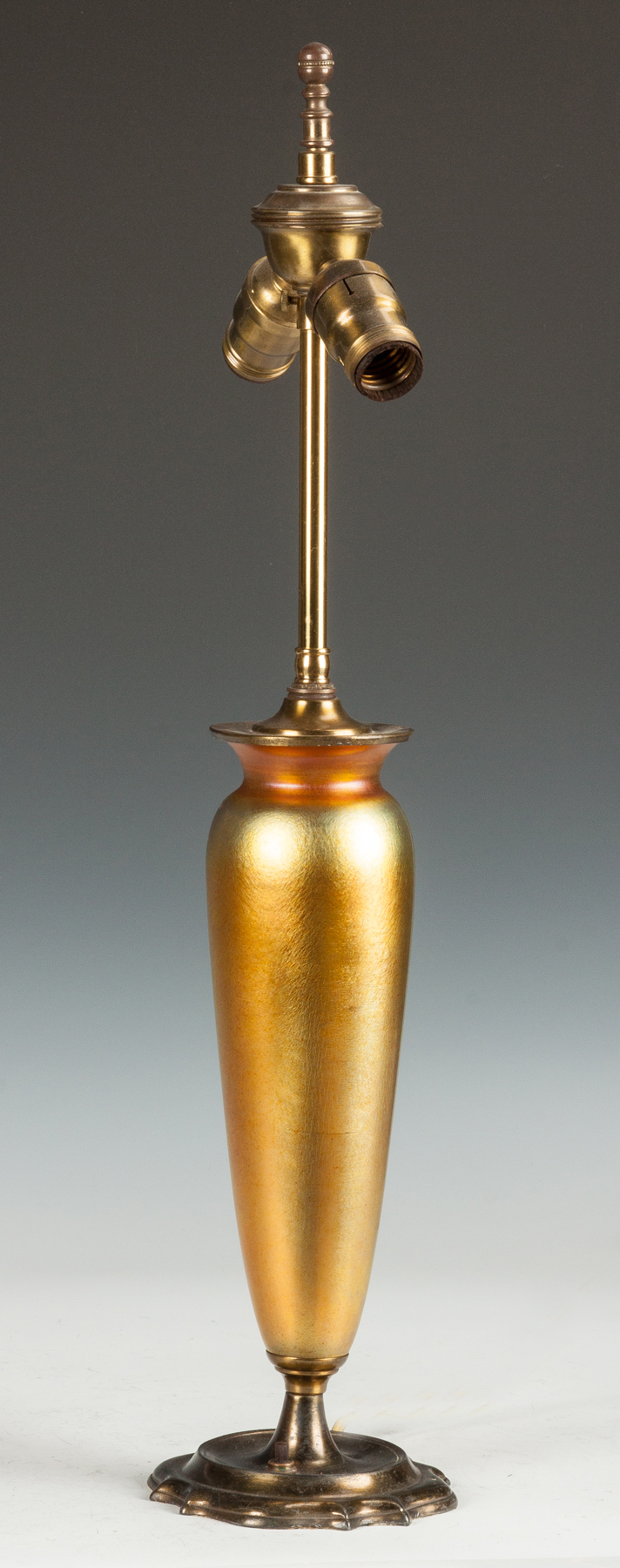 Appraisal: Steuben Gold Aurene Lamp Base Early th cent