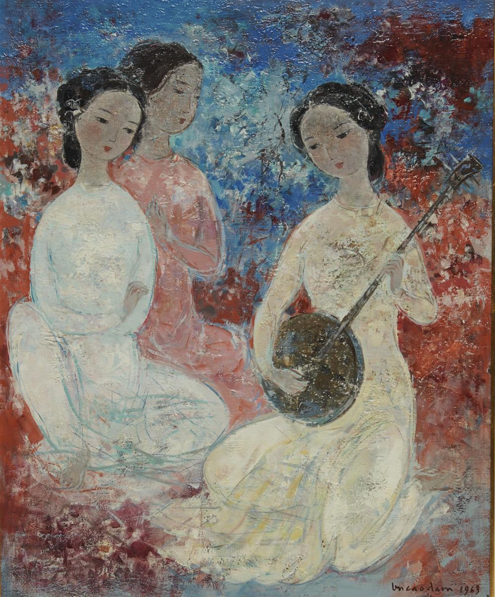 Appraisal: VU CAO DAM French - Les Musiciennes oil on canvas