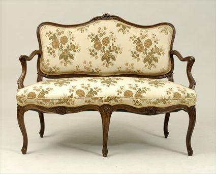 Appraisal: Louis XV-Style Carved Beechwood Canap x x in