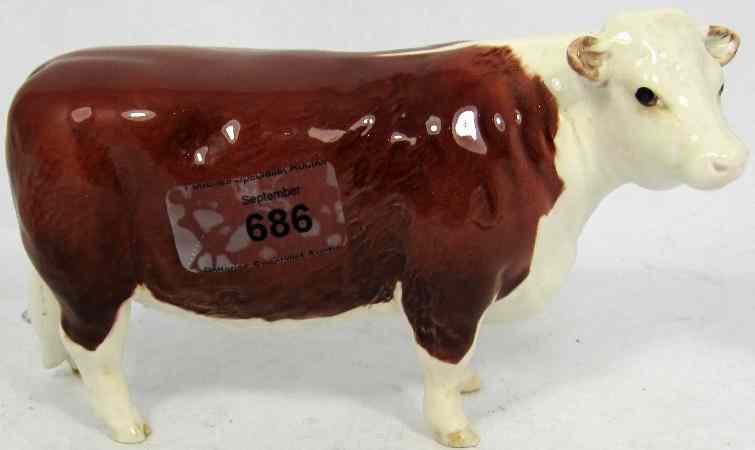 Appraisal: Rare Beswick Polled Hereford Cow A