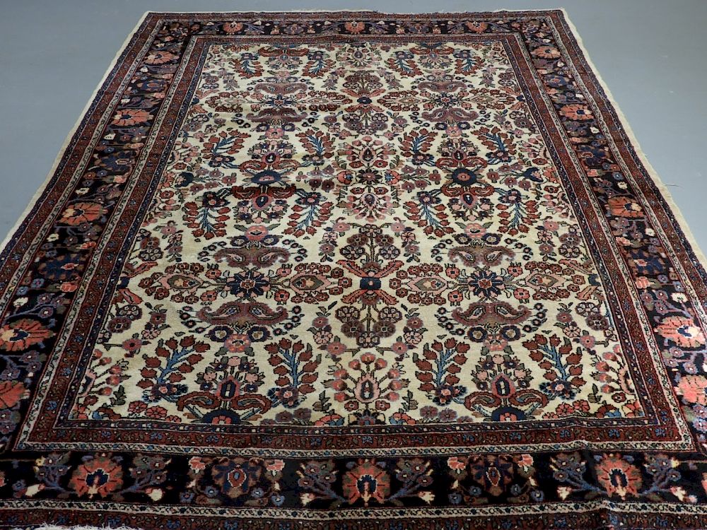 Appraisal: Oriental Persian Ivory Heriz Room Size Carpet Rug Persia th