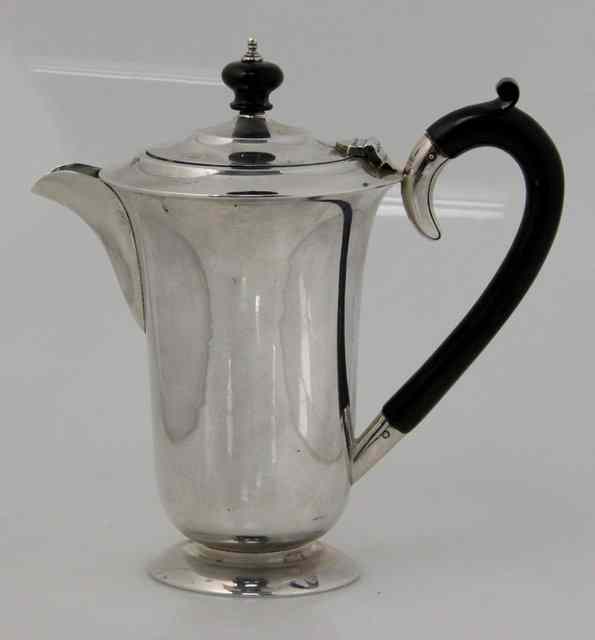 Appraisal: A silver coffee pot Chester circa of tapering cylindrical form