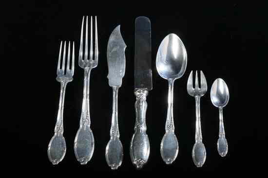 Appraisal: -PIECE BELGIAN SILVER FLATWARE SERVICE Delheid Fr res Bruxelles pre-