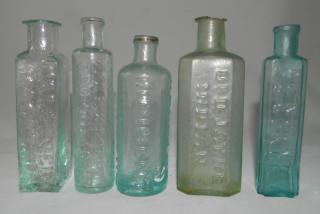 Appraisal: Aqua medicine bottles Medicine- aqua- square 'Calcined Magnesia' '' rectangular