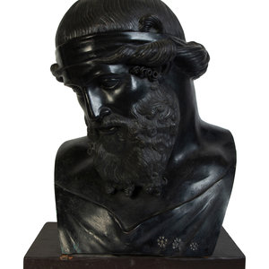 Appraisal: A Grand Tour Bronze Bust of Plato TH CENTURY after