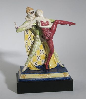 Appraisal: A pottery figure of a pair of dancers by Joyce